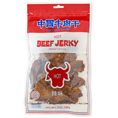 HOT FLAVORED BEEF JERKY 中國牛肉干 辣味-Chinese Brand Beef Jerky